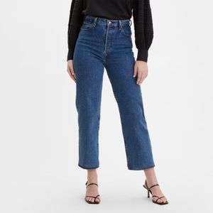 Levi's Women's Ribcage Straight High Rise Blue Denim Size 28